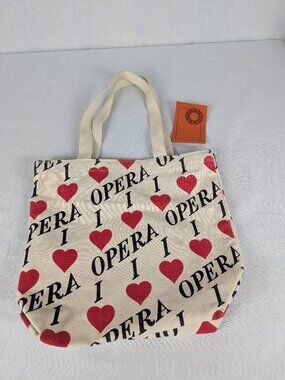 I Love Opera Canvas Tote Bag Heart Woodchips Designers Martha's Vineyard NEW NWT